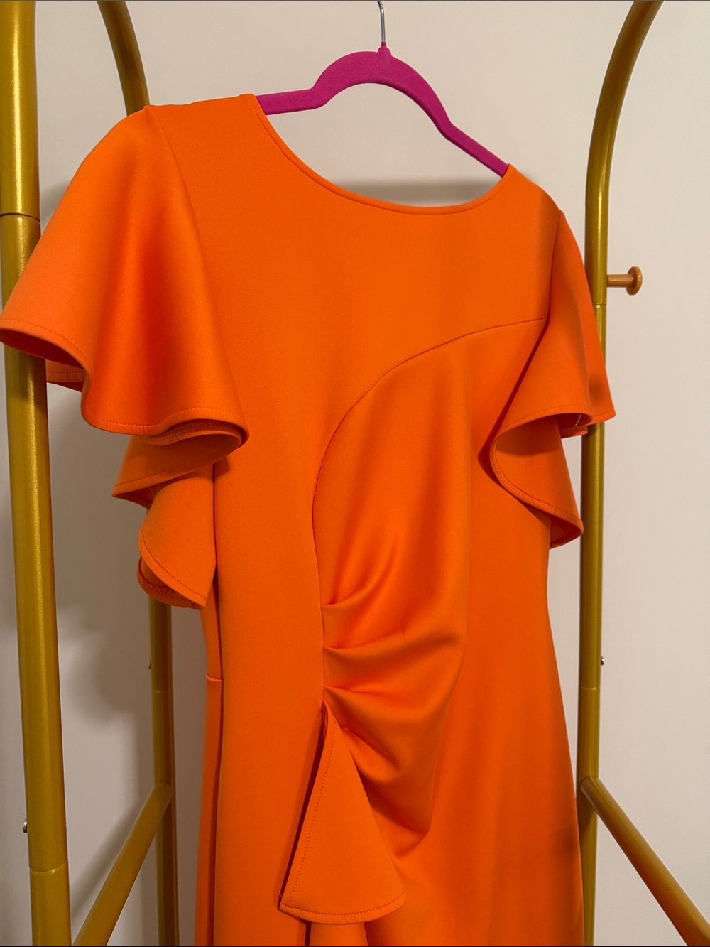 Amazon Orange Ruffle Midi Dress - Picture 5 of 5